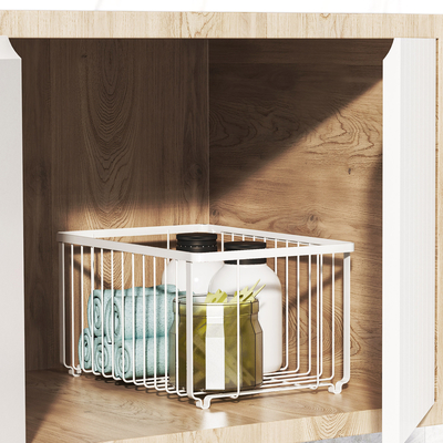 Buy Metal Bathroom Inside Cabinet Shelf Basket Rack For Modern Household Organization online manufacture