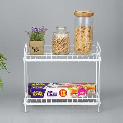 Buy 2 Layer Household Organizer Wire Basket With Non Folding Rack Spice Storage online manufacture