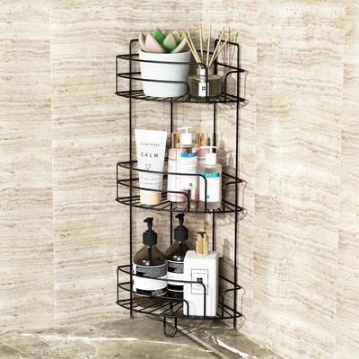 Buy Three-layer Iron Wire Rack Bathroom Corner Shelf  Shower Caddy Keep Sundries Tidy online manufacture