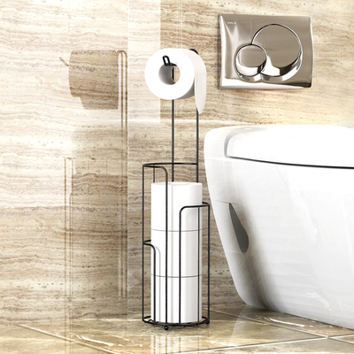 Buy OEM ODM Acceptable Free Standing Paper Dispenser with Toilet Tissue Roll Storage Shelf online manufacture