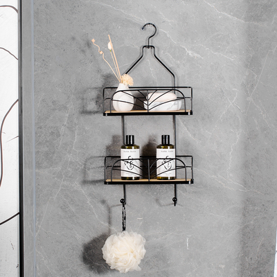 Buy Bathroom Metal Wire Hanging Organizer ，Hanging Shower Caddy Dual Tier online manufacture
