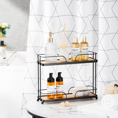 Buy Silver Metal 2 Tier Bathroom Shower Caddy Organizer For Neat Organization online manufacture