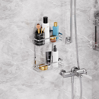 Buy Stainless Steel Bathroom Organizer Wall Mounted Shower Caddy Suction Cup Iron Wire Rack online manufacture