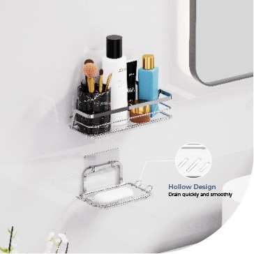 Buy Stainless Steel Shower Caddy Wall Mounted Iron Wire Rack for Bathroom Organization online manufacture