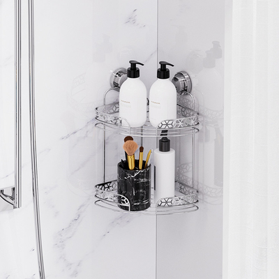 Buy Organize Your Bathroom with Dual Tier Iron Wire Corner Shower Shelf EUROPEAN Design online manufacture
