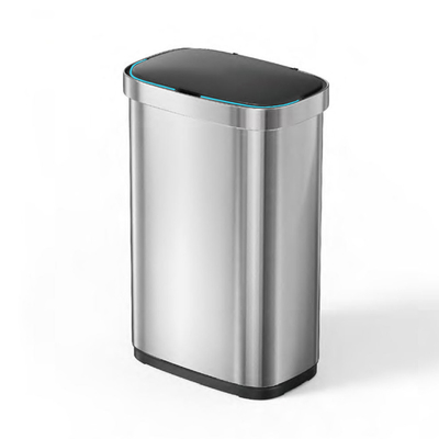 Buy Big Volume Steel Automatic Sensor Trash Bin Open Top Touchless Trash Can online manufacture