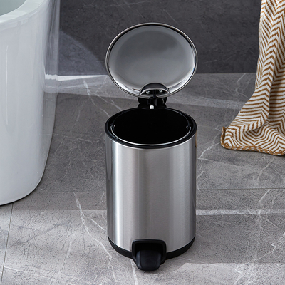 Buy 3L 5L 12L 20L 30L Steel Round foot operated trash can for Home Bathroom Kitchen online manufacture