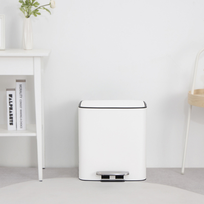 Buy 11.5L*2 Recycle Trash Bin With Foot Pedal , Home Kitchen Step Open Trash Can online manufacture