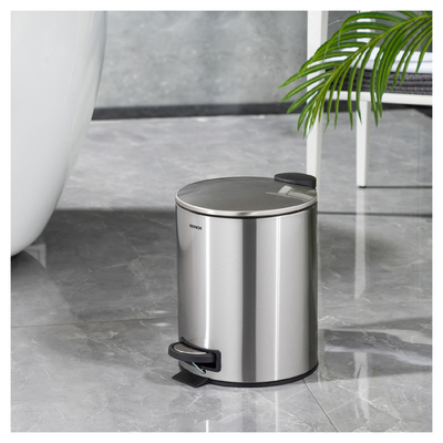 Buy 30L Soft Close Round Armor Pedal Trash Bin For Bathroom Waste Management online manufacture