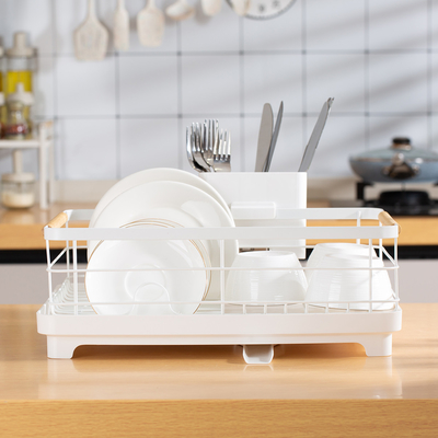 Buy Metal Kitchen Bowl Drying Dish Rack With Detachable Plastic Drip Tray Customized Logo online manufacture