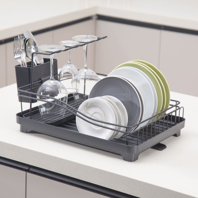 Buy Steel Adjustable Kitchen Dish Drainer Rack For Drying Dishes Custom Color online manufacture