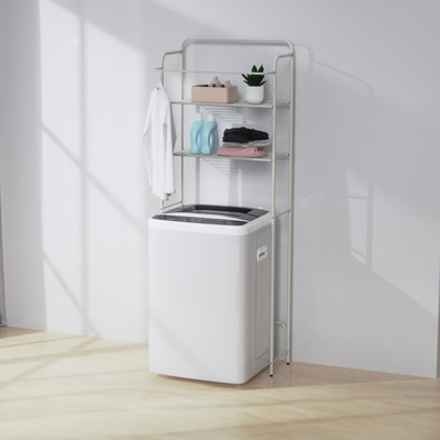 Buy 3-Tier Laundry Room Shelf Over The Washing Machine Storage Rack Bathroom Organizer Space Saver Shelving Units With Rod online manufacture