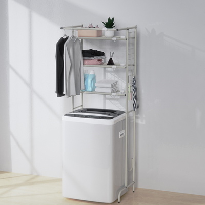Buy Expandable 2/3-Tier Laundry Room Shelf Over Washing Machine Storage Rack Space Saver Shelving Units With Rod online manufacture