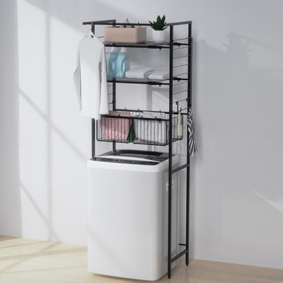 Buy Pull Out Expandable 3-Tier Laundry Room Shelf Over The Washing Machine Storage Rack Space Saver Shelving Units With Rod online manufacture