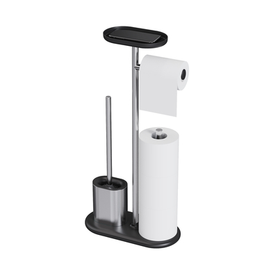 Buy Stainless Steel Compact Bathroom Paper Holder TPR Toilet Brush Holder SET Durable Toilet Brush Tissue Holder online manufacture