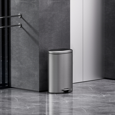 Buy Stylish Household Trash Bin With Pedal And Soft Close 30L rounded rectangle trash canl online manufacture