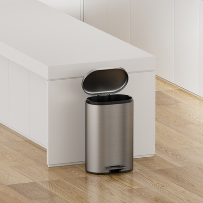 Buy Stylish 50 Litre Capacity Pedal Bin With Soft Close Function And rounded rectangle trash can Stainless Steel Material online manufacture