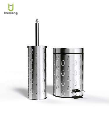 Buy Rolling Cover Type Christmas Foot Pedal Trash Bin And Toilet Brush Set For Household Waste Bin Kitchen Garbage Bin 2021 online manufacture