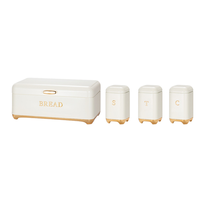 Buy Crown Series Metal Bread Bin Set Tea Can Coffee Can Kitchen Storage Bread Containers Kitchen Organizer Can With Iron Metal online manufacture