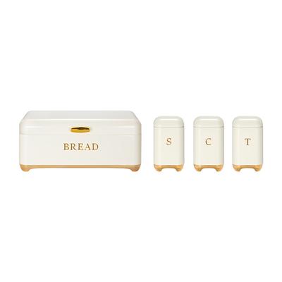 Buy Crown Series Metal Bread Bin Set Tea Can Coffee Can Kitchen Storage Bread Containers Kitchen Organizer Can online manufacture