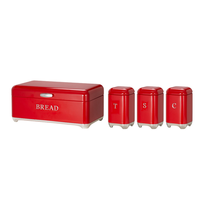 Buy All-Season Crown Series Metal Bread Bin Set Tea Can Coffee Can Kitchen Storage Bread Containers Kitchen Organizer Can online manufacture