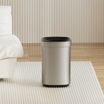 Buy 30L Rectangle Household Stainless Steel Waste Bin Durable and Sustainable Big Capacity Trash Can for Household Waste online manufacture