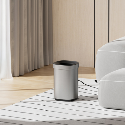 Buy Big Capacity 30L Stainless Steel Waste Bin Durable and Sustainable Open Top Trash Can for Stylish Household online manufacture