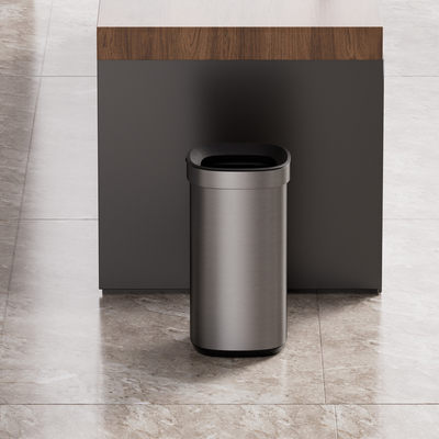 Buy High Capacity 40L Stainless Steel Trash Can Stylish Garbage Bin for Home Open Top and Large Capacity online manufacture