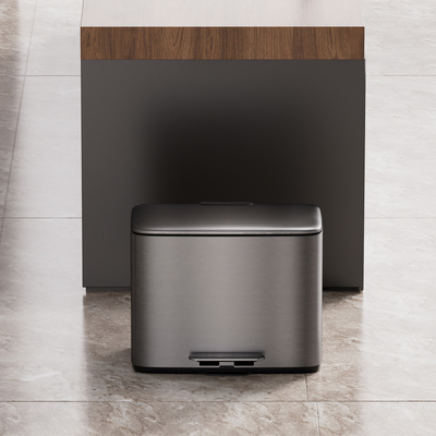 Buy 11.5L*3 Capacity Stainless Steel Soft Close Pedal Trash Bin for Living Room and Office Garbage Management online manufacture