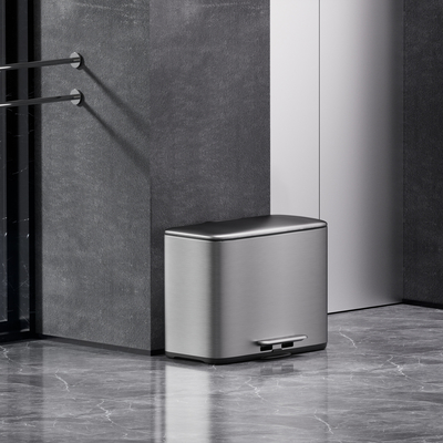 Buy 18L*2 Close Living Room Office Rectangle Pedal Trash Bin for Waste Management System online manufacture