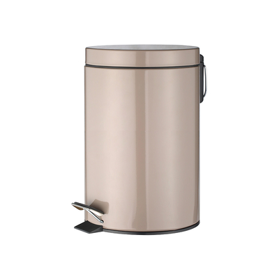 Buy Rolling Cover Type 3L/5L/8L/12L/20L/30L SS Round Trash Bin for Home Stainless Steel Foot Pedal Bin Trash Can online manufacture