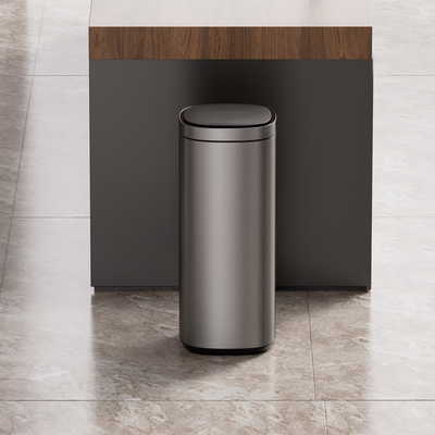 Buy 50L Big Capacity Stainless Steel Smart Sensor Bin Sustainable and Rolling Cover Type for Convenient Waste Disposal online manufacture