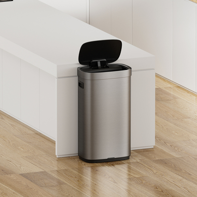 Buy Household 80L Stainless Steel Smart Trash Bin with Touchless Sensor and Rolling Cover Type online manufacture