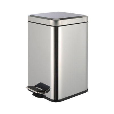 Buy Square Foot Pedal Waste Bin 3L Dustbin Step Trash Bin Stainless Steel Trash Can Metal Garbage Can for Office Hotel Home online manufacture
