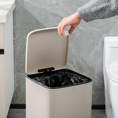 Buy Rectangle Defender Series Waste Bin Soft Close Stainless Steel Bathroom Pedal Trash Can for Bathroom online manufacture