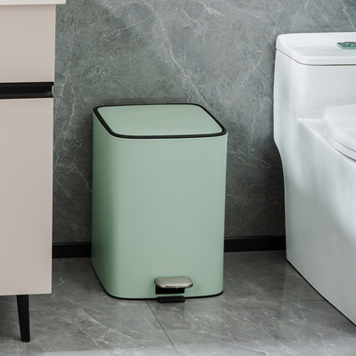 Buy Stainless Steel Soft Close Foot Pedal Trash Can Defender Series Rectangle Waste Bin for Home Bathroom online manufacture