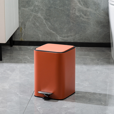 Buy Foot Pedal Stainless Steel Bathroom Trash Can 3L 5L Soft Close Rectangle Waste Bin for Household Needs online manufacture