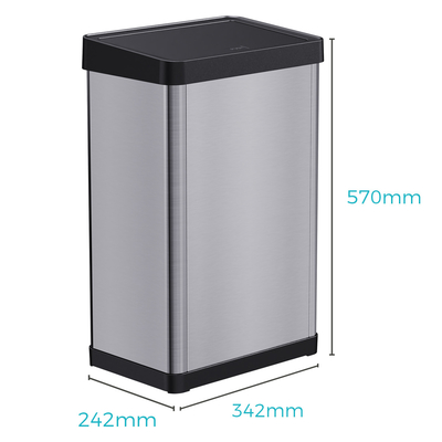 Buy High Capacity Stainless Steel Trash Can 34.2*24.2*57cm Warrior Series 40L with Detachable Hand Press and Rolling Cover online manufacture