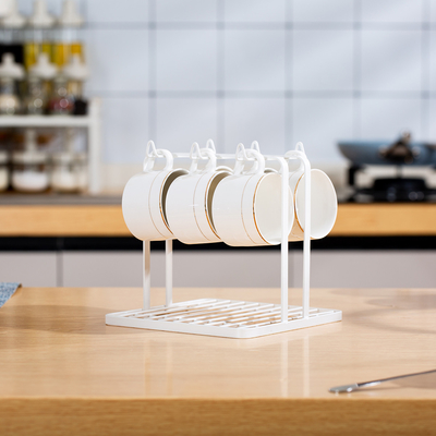 Buy Kitchen Organiser Mug Rack Kitchen Metal Wire Hanging Coffee Tea Cup Organizer Hook Coffee Cup Holder Cup Shelf online manufacture