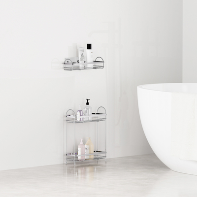 Buy No-Drilling Wall-Mounted Shower Caddy stainless steel Easy Install Space-Saving Organizer Rack for Bathroom shower organizers online manufacture