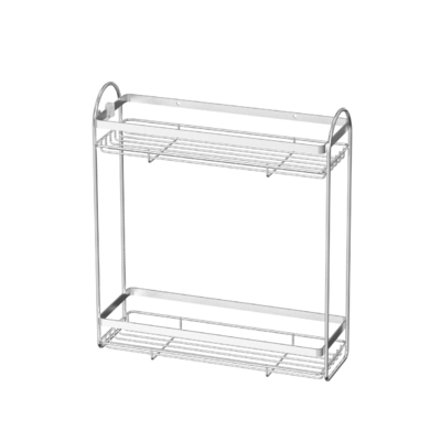 Buy 2 tiers Easy Install Wall-Mounted Shower Caddy stainless steel Organizer Rack for Bathroom online manufacture