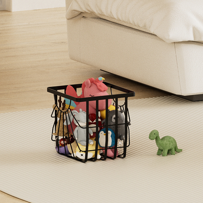 Buy Utility IRON Storage Baskets Organizer Containers For Home Cabinet Pantry Closet Kitchen Fridge Fruit Makeup Metal Wire Basket online manufacture