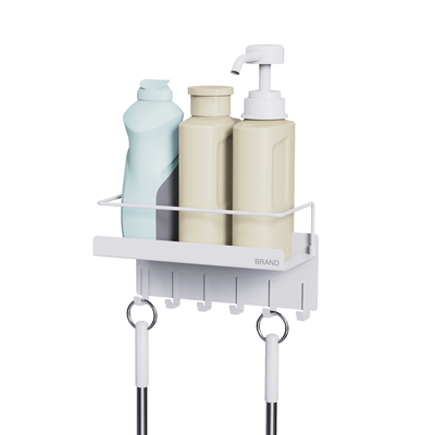 Buy Household Magnetic Attraction Shower Rack With Towel Holder No Drilling Bathroom Organizer Wall Mounted Shower Caddy online manufacture