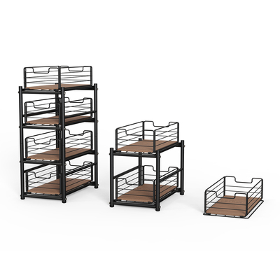 Buy Detachable Kitchen Organizer Spice Rack Cupboard Organiser Kitchen Storage Solutions Carbon Steel Cabinet Shelf online manufacture