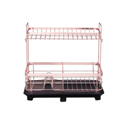 Buy 2 Tier Compact Dish Drainer Rack Board With Chrome Plating Wire For Kitchen Organization online manufacture