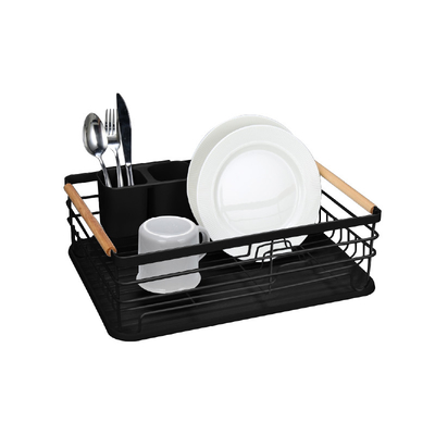 Buy Metal Kitchen Dish Bowl Drying Wire Racks With Detachable Plastic Drip Tray online manufacture