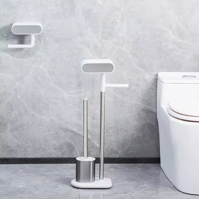 Buy Compact Stainless Steel Toilet Brush And Toilet Paper Holder Set For Bathroom online manufacture