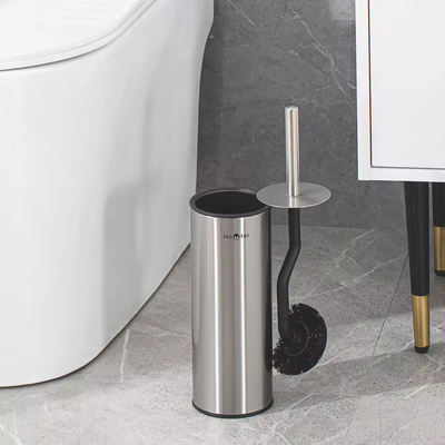 Buy Silver Curved Design Toilet Cleaning Brush With Holder Stainless Steel OEM Acceptable online manufacture