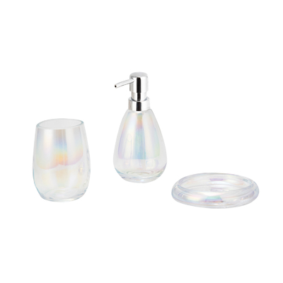 Buy Colorful Shells Style Glass Soap Foam Dispenser Toothbrush Holder Bathroom Accessories Set online manufacture