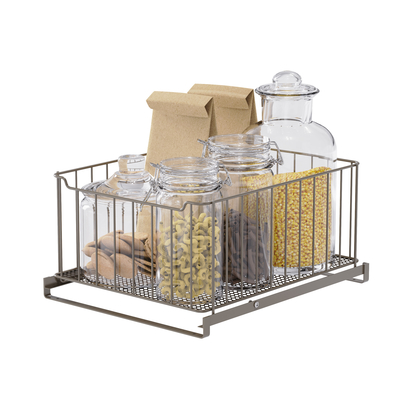 Buy Stackable Metal Wire Storage Basket Sustainable And Multi-Functional Under Sink Organizer Sliding Storage Basket online manufacture